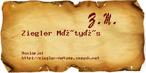 Ziegler Mátyás névjegykártya